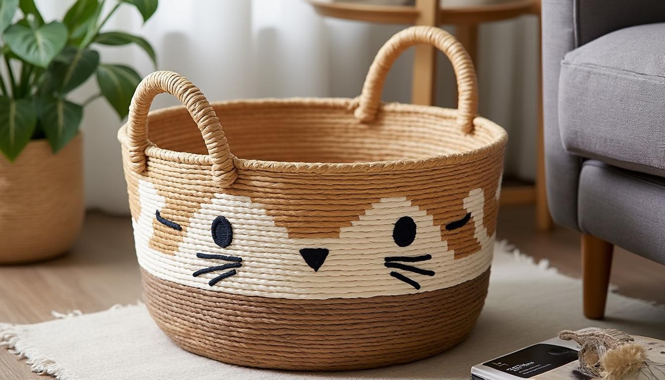 découvrez ce panier pour animaux adorable disponible chez kohl's, un rangement stylé et confortable parfait pour accueillir votre petite boule de poils avec élégance et douceur.