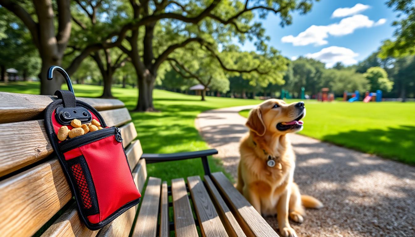 découvrez cet accessoire pratique pour promener votre chien, conçu pour garder les friandises à portée de main et rendre vos balades plus agréables.