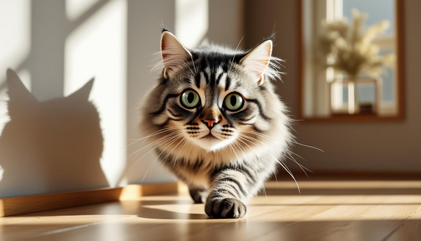 découvrez une vidéo amusante où un chat joue avec l'ombre de la main de son propriétaire projetée sur le mur, offrant un moment de tendresse et de complicité.