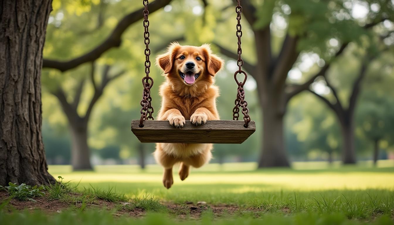 découvrez l'incroyable moment où un golden retriever profite d'une séance de balançoire ultra détendue au parc, captivant tous les regards avec sa douceur et sa joie de vivre.