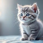 découvrez l'élégance d'un chaton précieux en argent, une boule de poils charmante aux yeux captivants qui illumine votre quotidien avec douceur et style.